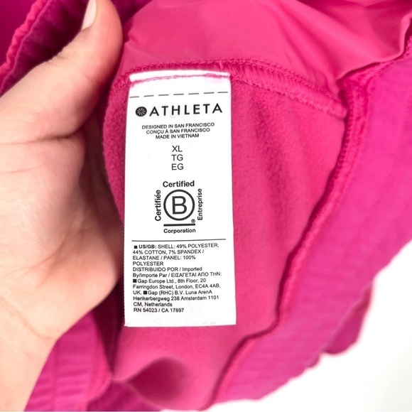 ATHLETA Triumph Hybrid Half Zip Sweatshirt Hot Pink - Picture 13 of 15
